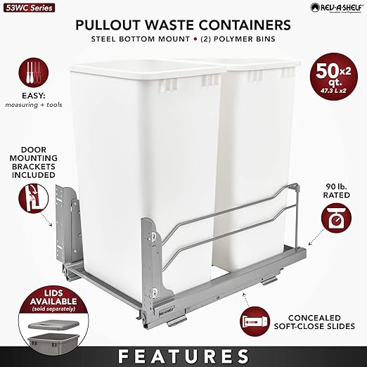 Rev-A-Shelf Double Pullout Trash - Image 3