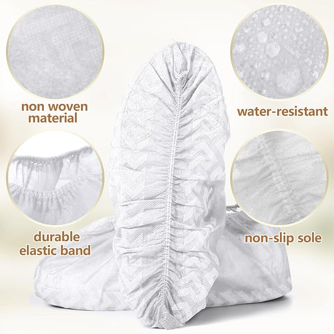 Zhanmai 300 Pack Disposable Shoe Covers Non Slip Disposable Large Foot Booties - Image 3