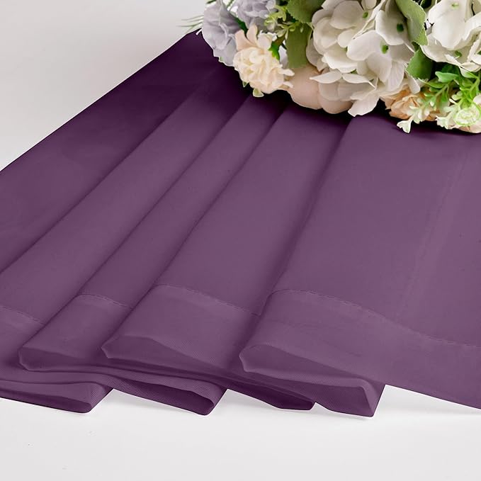 Chyhomenyc Plum Sheer Curtains 96 inches Long 2 Panels, Light Filtering Soft - Image 6