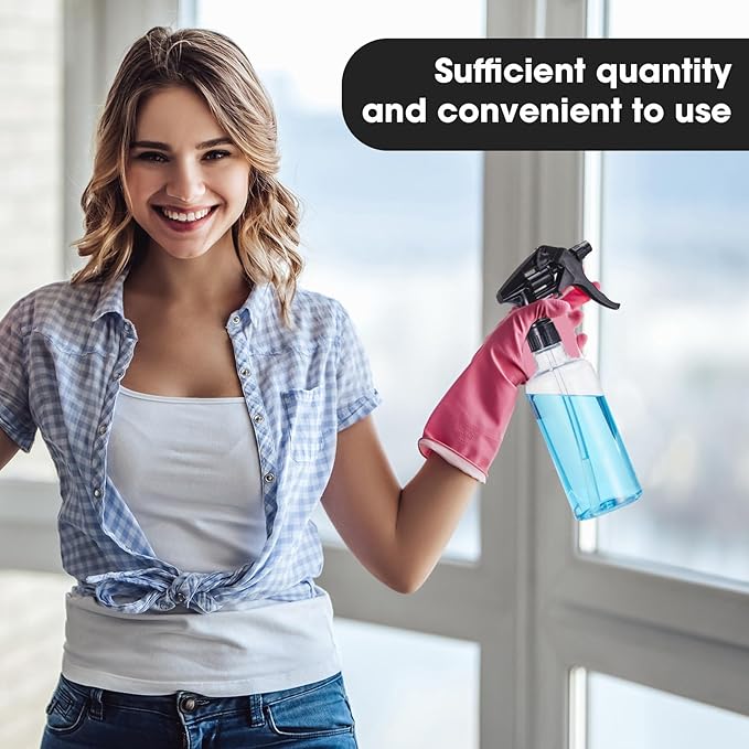 Eccliy 12 Pcs 16 Oz Plastic Spray Bottle, Adjustable Empty Reusable Sprayer - Image 4