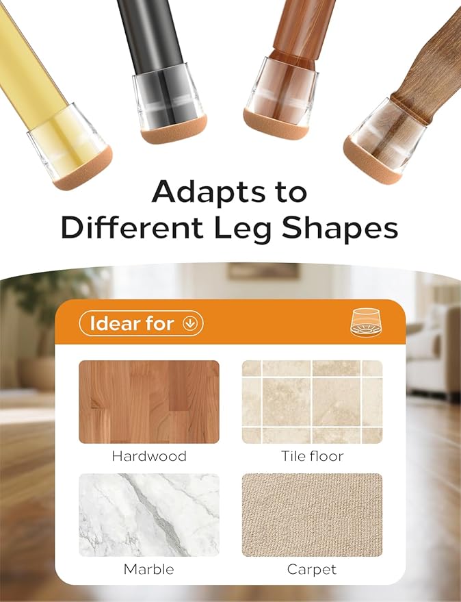 24-Pack Silicone Chair Leg Floor Protectors - Image 6