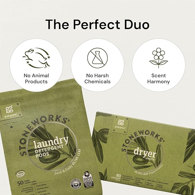 Grab Green Stoneworks Laundry Detergent Pods and Dryer Sheet Bundle, Fragrance - Image 4