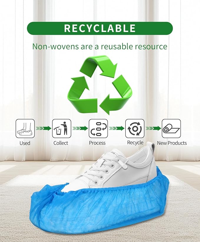 100Pcs Non-Woven Shoe Covers Disposable Non Slip - Image 7