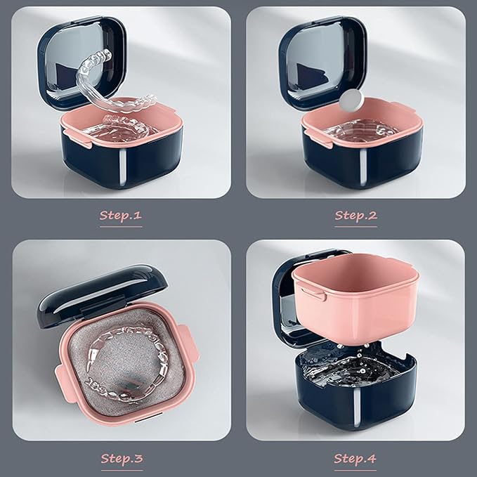 Denture Cup，Retainer Case, Cute Night Mouth Guard Box Holder, Storage Soak - Image 5