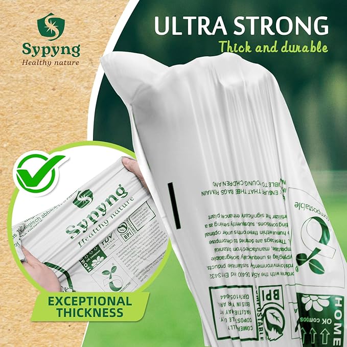 Compostable Trash Bags 6-8 Gallon – Heavy Duty, 1.1 Mil Thick, 100% - Image 7