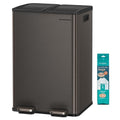 SONGMICS Trash Can, 2 x 8 Gallon Dual-Compartment Garbage Can by SONGMICSbySONGMICSHOME