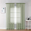 Chyhomenyc Sheer Sage Green Curtains 90 inches Long 2 Panels, Light Filtering by Chyhomenyc
