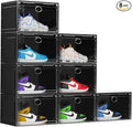 KEFA XL Shoe Storage Box Organizer, 8 Pack Shoe Boxes Clear Plastic Stackable by KEFA