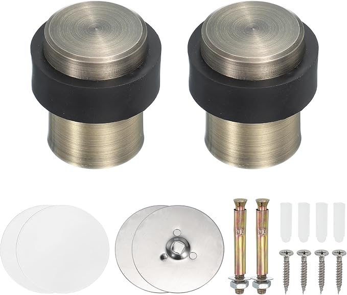 PATIKIL 2Set Round Door Stoppers, 46mm Stainless Steel Door Stop Doorstop Wedge by PATIKIL