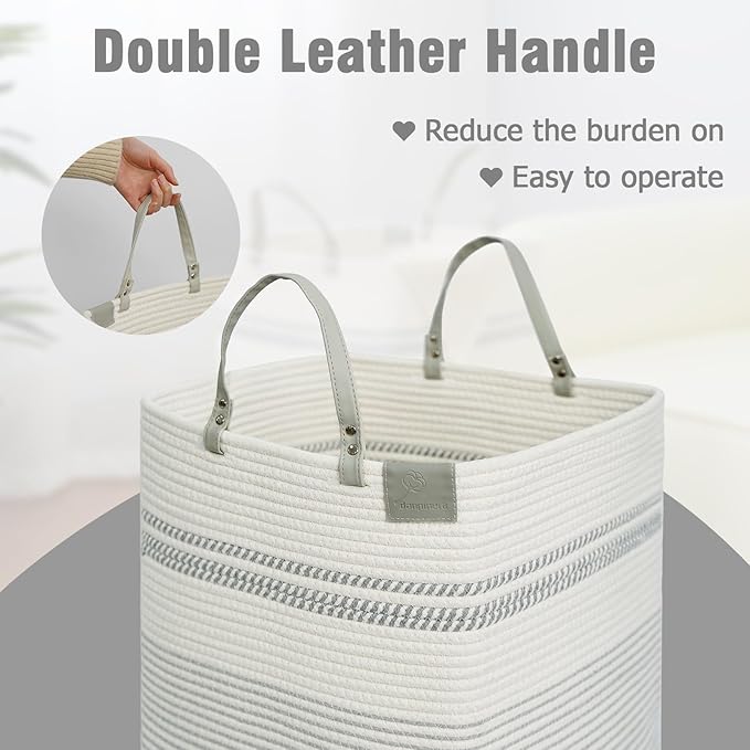 danpinera 100L Nursery Hamper, Tall Woven Laundry Basket - Image 3