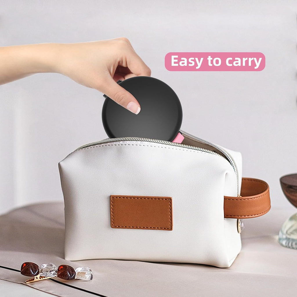Leak-Proof Denture Bath Cup for Travel, Denture Cup for Soak Dentures, Retainer Cleaning Case with Strainer (Black + Pink)