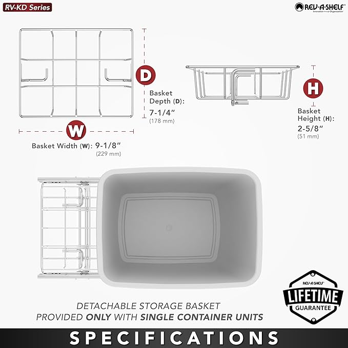 Rev-A-Shelf Pullout Trash Can for Kitchen Cabinets 35 Qt Garbage Waste - Image 5