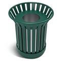 16 Gallon Round Large Outdoor Trash Can, Heavy Duty Metal Slatted Garbage Can by Gaonala