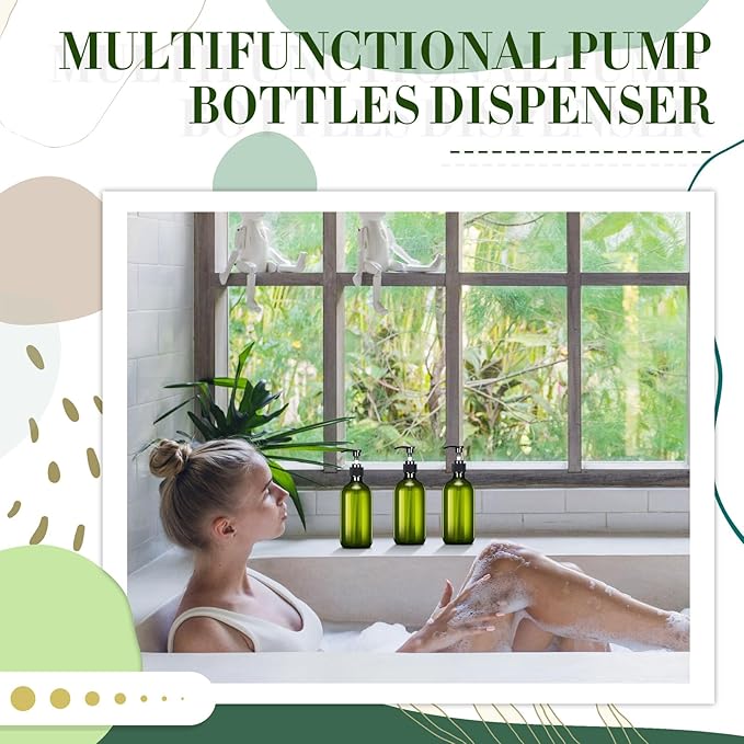Tessco for you 12 Pack Green Soap Dispenser Empty Plastic Pump Bottles - Image 7