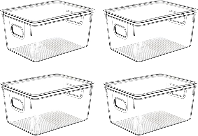 Clear Plastic Storage Bins by CONTROLKITCHEN