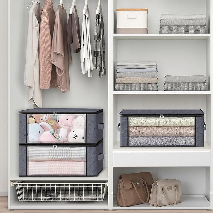 HomeHacks Storage 8-Pack Clothes Organizer Storage Bags Foldable Storage Box - Image 5