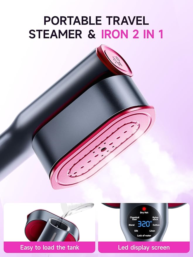 DRFLASH 2-in-1 Steamer & Iron for Clothes, 15s Fast Heat-up 1200W Portable - Image 3