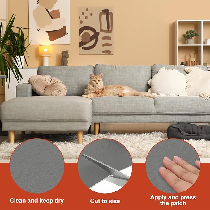 PATIKIL Leather Patches Tape for Furniture, 3.2 x 61 Inch Self Adhesive Vinyl - Image 3