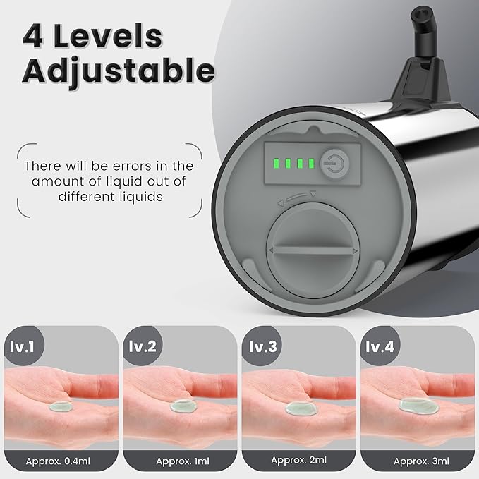 Automatic Soap Dispenser Touchless 11.8oz 4-Level Adjustment Auto Hand Soap - Image 4