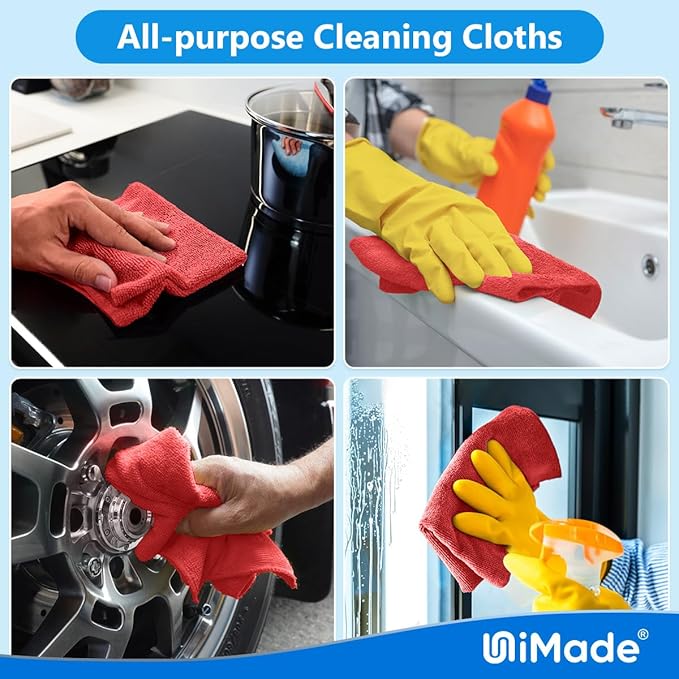 Shop Towels Rags, 150 Pack Reusable Shop Rags Bulk Microfiber Cleaning Cloth - Image 7