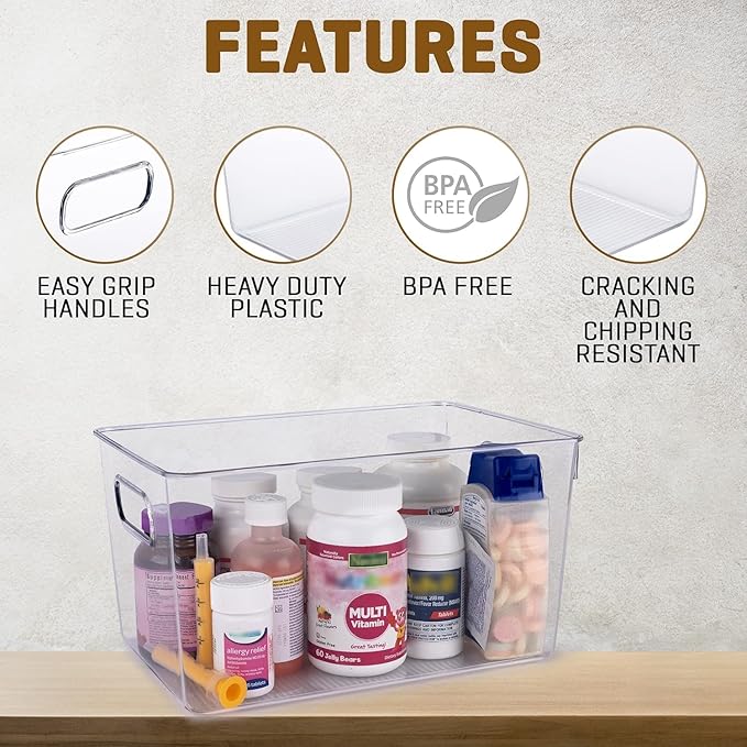 Clear Plastic Stackable Storage Bins - Image 3