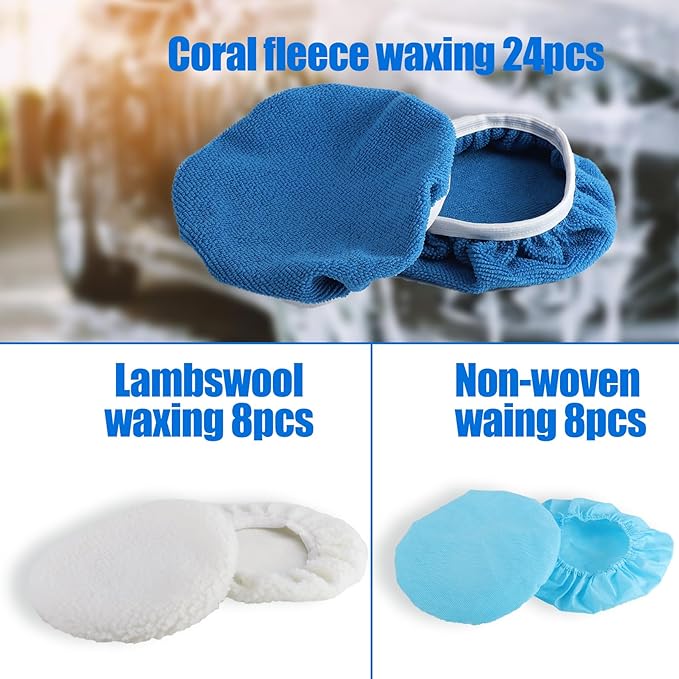 40 Pieces Polishing Bonnet Pads, Car Polisher Pad Bonnet 5-6 Inch, Car Buffer - Image 4