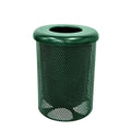 COATEDOUTDOORFURNITURE RFT-P-GRN Heavy Duty Round Trash Receptacle by CoatedOutdoorFurniture
