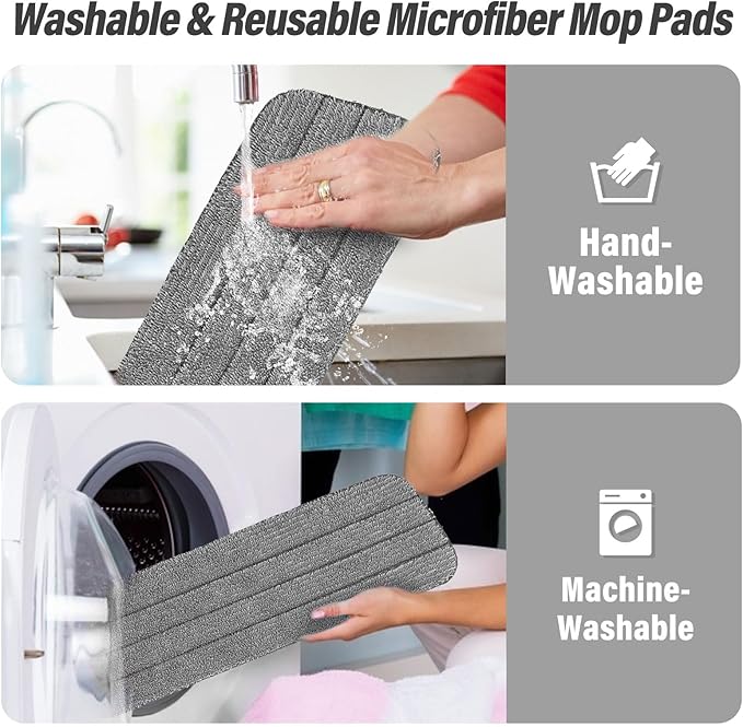 16.5 inch Mop Pads Refills, 3 Pack Microfiber Reusable Replacement Mop Pads - Image 6
