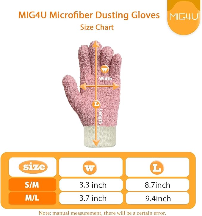 MIG4U 3 Pairs Microfiber Dusting Gloves, House Cleaning Glove - Image 7