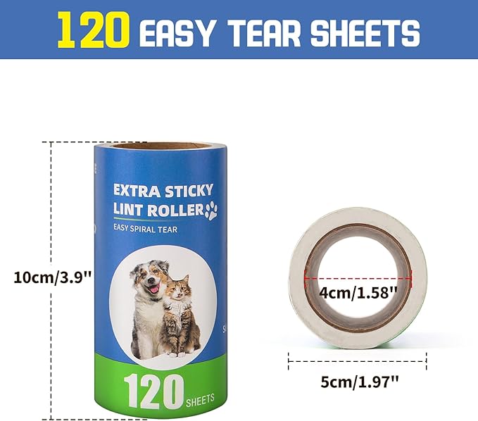 Extra Sticky Lint Roller Refills 10 Pack fit 3.8"-4" Standard Size Lint Roller - Image 2