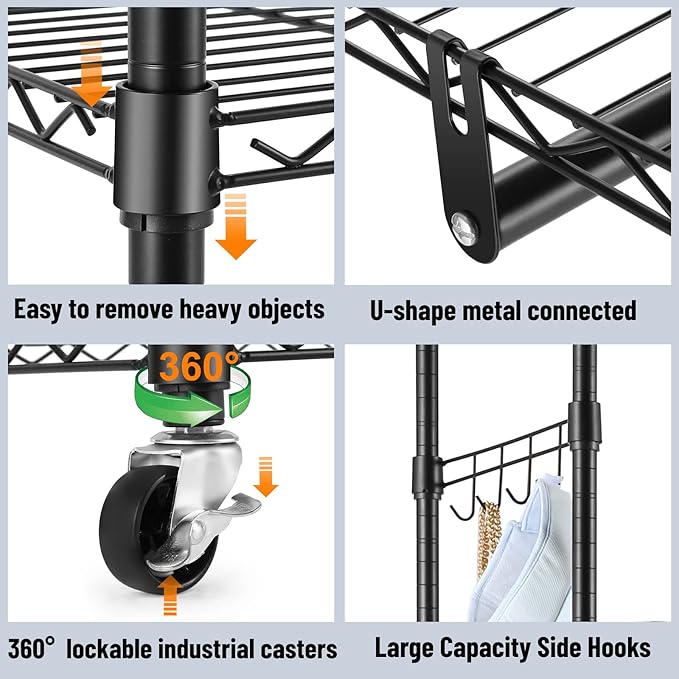 Homdox Rolling Garment Rack - Image 8