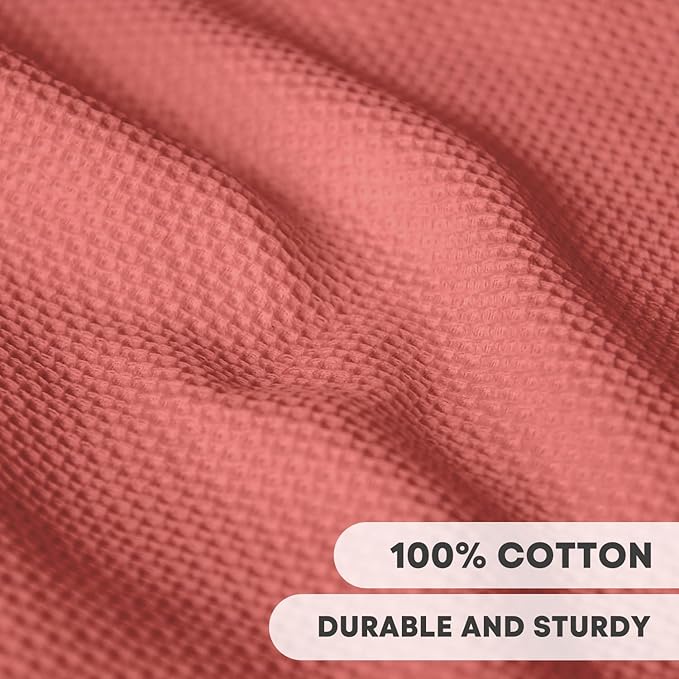 Artoid Mode 100% Cotton Red Waffle Weave Kitchen Dish Cloths, 12x12 Inch Ultra - Image 2