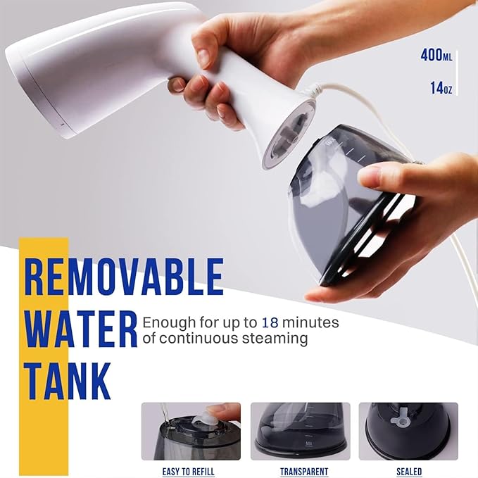 Steamer for Clothes 1350W, Clothes Steamer for Home, Upgraded 400ML Large - Image 6
