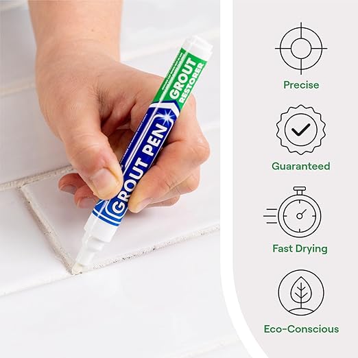 Grout Pen White Tile Grout Paint: Waterproof Grout Paint Pen, Narrow 5mm Tip - Image 2