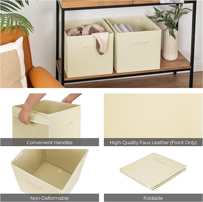 StorageWorks Beige Storage Cubes, 13x13 Storage Cube Bins - Image 5