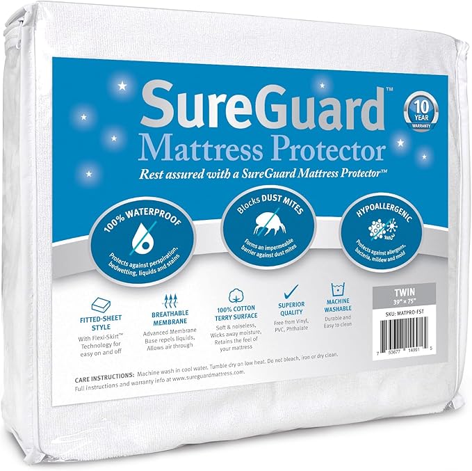 SureGuard Twin Size Mattress Protector by SureGuardMattressProtectors
