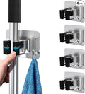 Mop Broom Holder No Drill, Mop Broom Organizer Wall Mounted Heavy Duty by HOMEASY