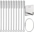 10Pack Straw Cleaner Brush- Long Stainless Steel Straw Brush by HGJST