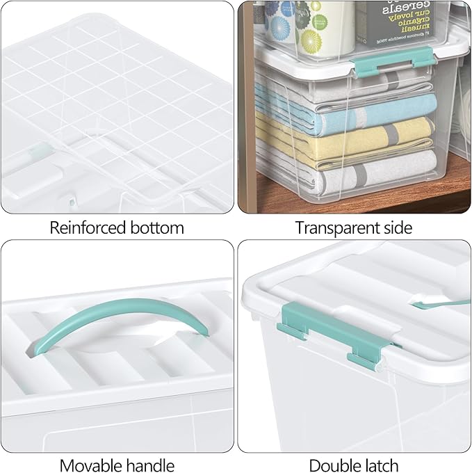 Zopnny 14 Quart Plastic Lidded Storage Bin - Image 3