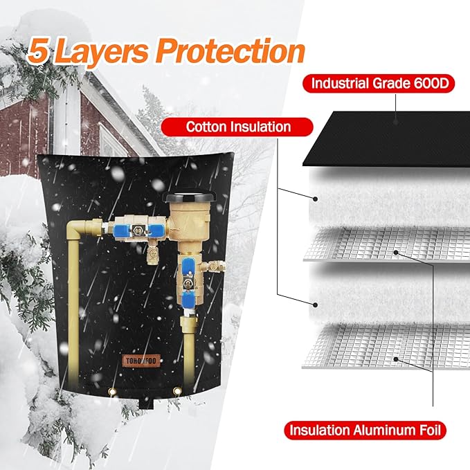 TOHONFOO Backflow Preventer Pipe Insulation Cover - Image 5