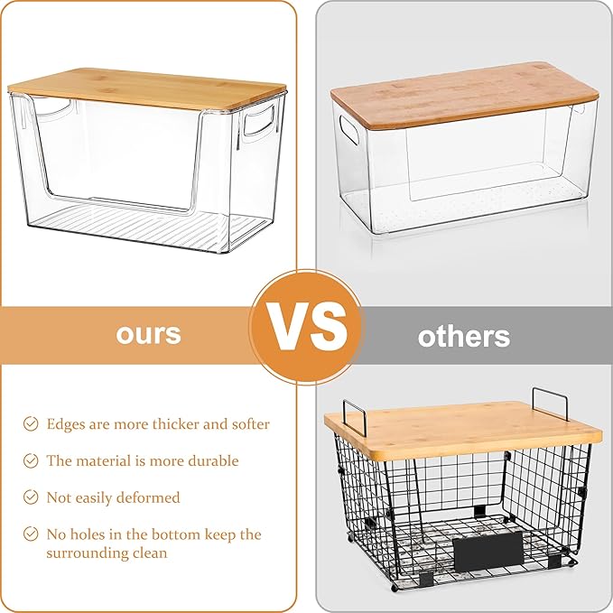 Pantry Organizers Storage, 2 Pack Stackable Kitchen Counter Bins - Image 6