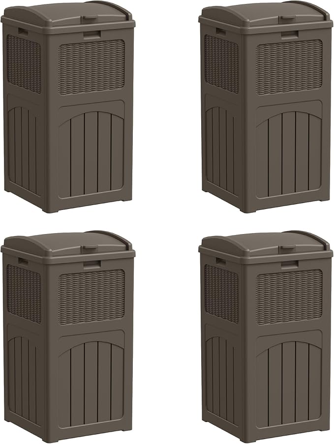 YESHOMY 4 Pack Outdoor Trash Can by SearchallYESHOMY