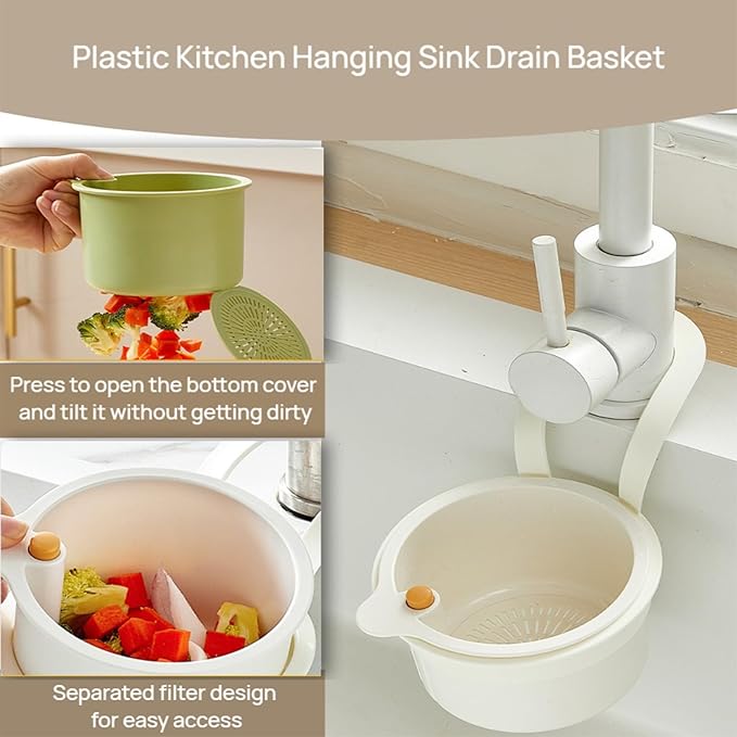 Faucet Hanging Strainer Kitchen Sink Food Waste Catcher Drain Basket, Plastic - Image 3