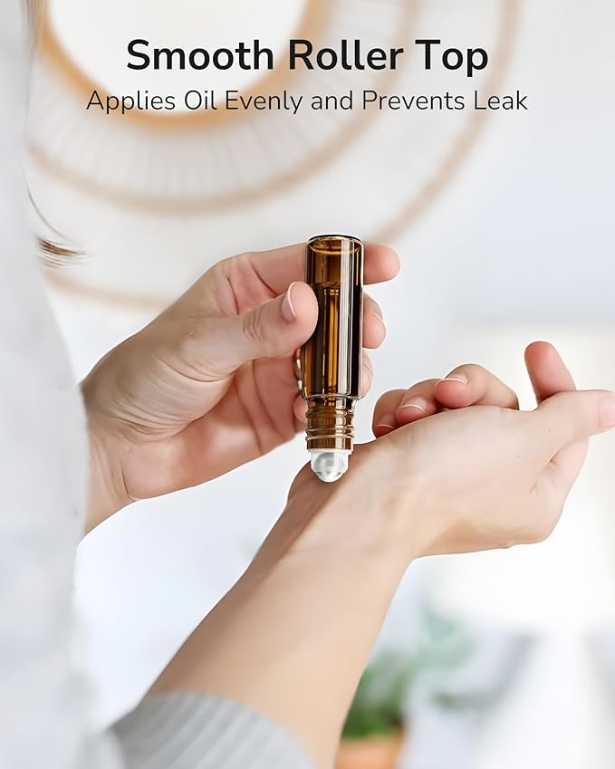 ULG 24-Pack Essential Oil Roller Bottles 10ml, Empty Bottles - Image 2