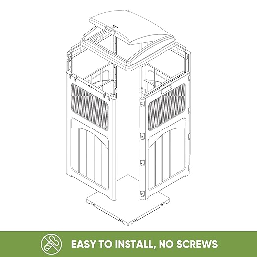 Patiowell 36 Gallon Outdoor Trash Can, Resin Outdoor Garbage Can - Image 9