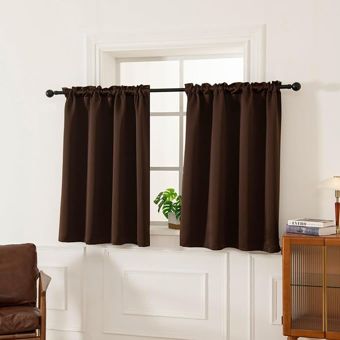 Pickluc Blackout Curtains 45 Inches Long 2 Panels, Room Darkening Tiers - Image 3