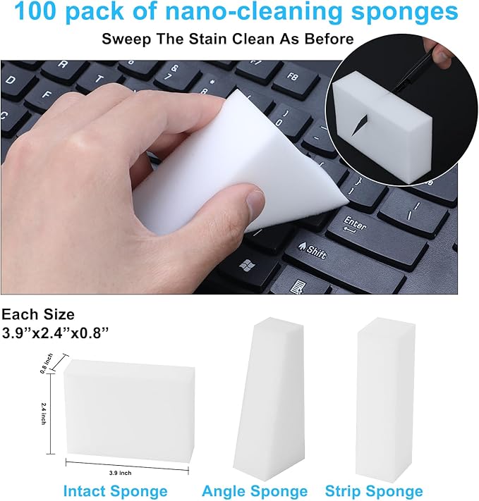 100 Pack Magic Sponge Eraser, Extra Thick and Long Lasting Melamine Cleaning - Image 2
