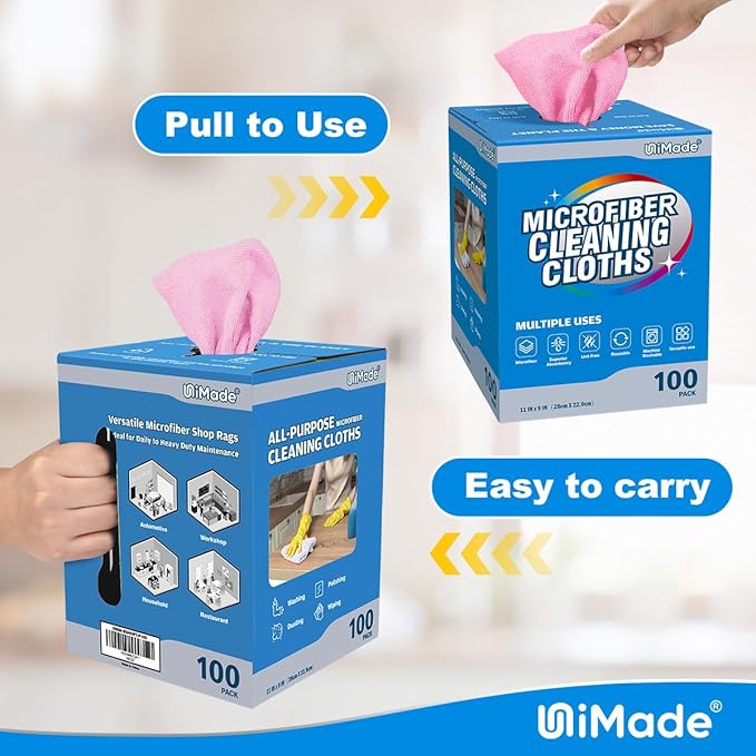Microfiber Cleaning Cloth, 100 Sheets Microfiber Towels - Image 6
