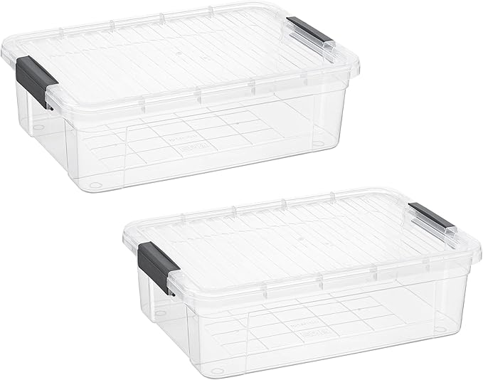 Superio Storage Bins with Lids, Stackable Totes, BPA Free, Odor Free, Organizer by Superio