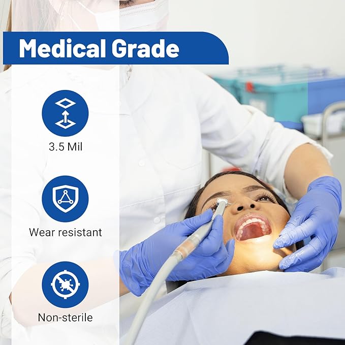 JMU Nitrile Exam Gloves, Powder Free, Latex Free Disposable Gloves - Image 2